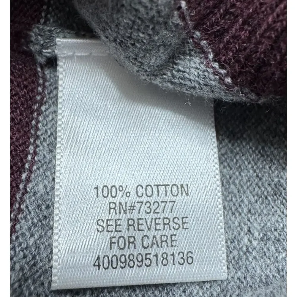 Sonoma Sweater Mens Medium Gray Burgundy Stripe Crewneck Pull-Over NEW